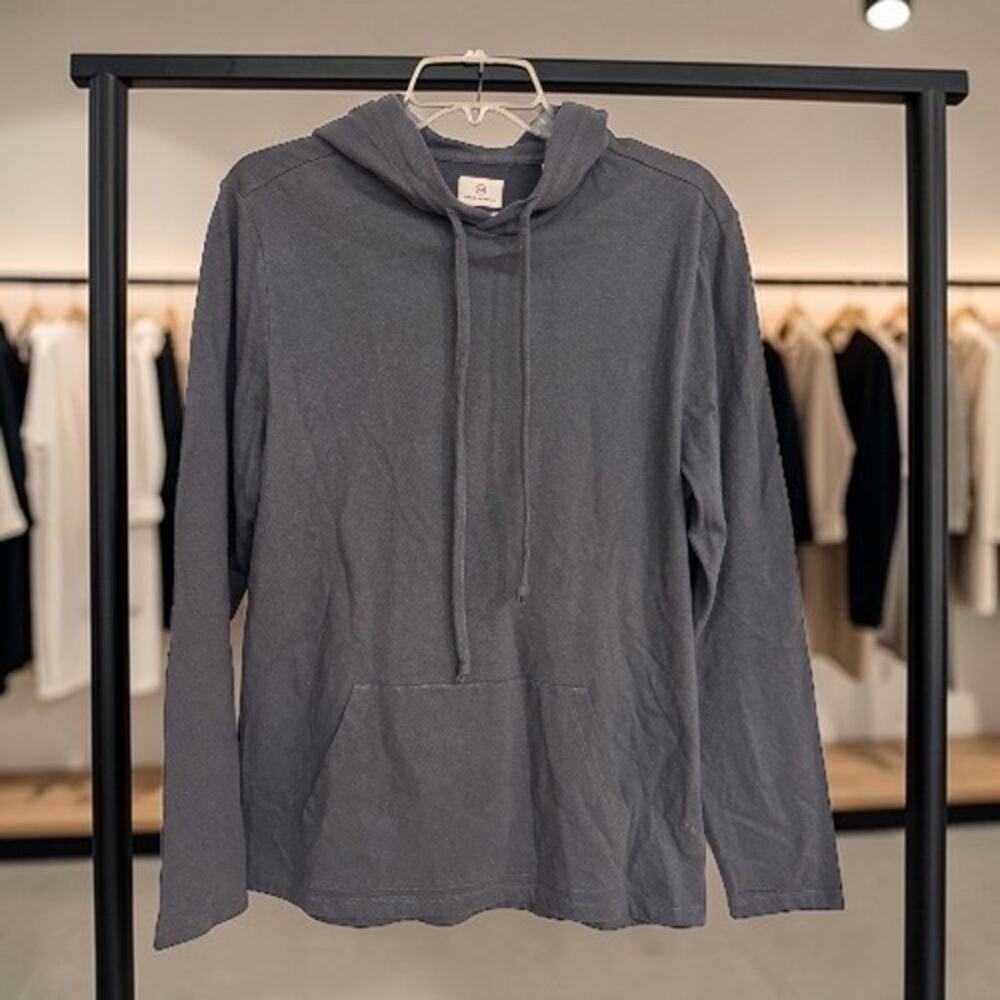 AG Adriano Goldschmied Hooded Long Sleeve Shirt | Medium | Gray Blue NEW